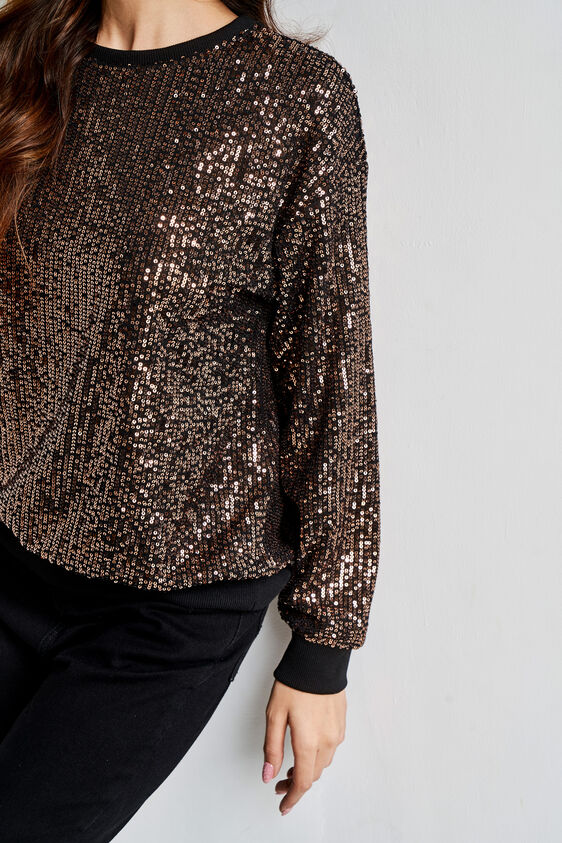 Black Geometric Straight Top, Black, image 6
